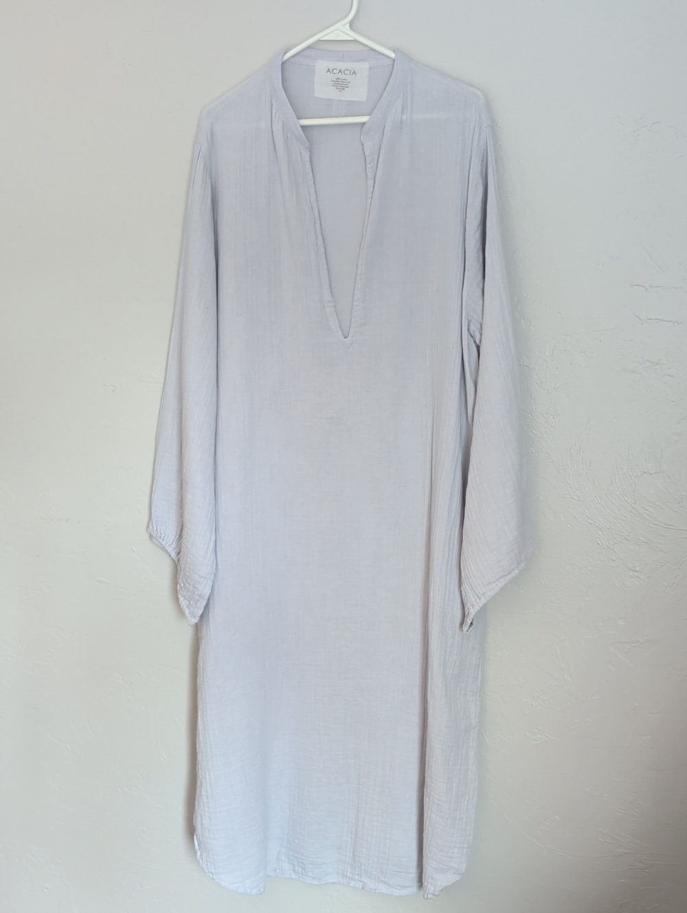 Acacia Swimwear Long Sleeve Light Blue Gray Tunic Dress Women's Size M / L - Picture 1 of 9